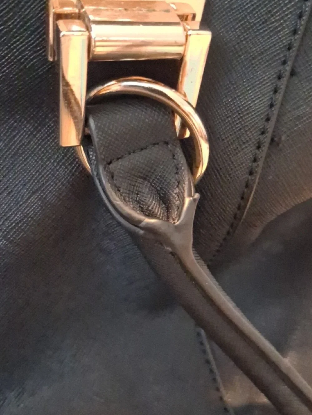 GUESS Black Satchel with Gold Hardware